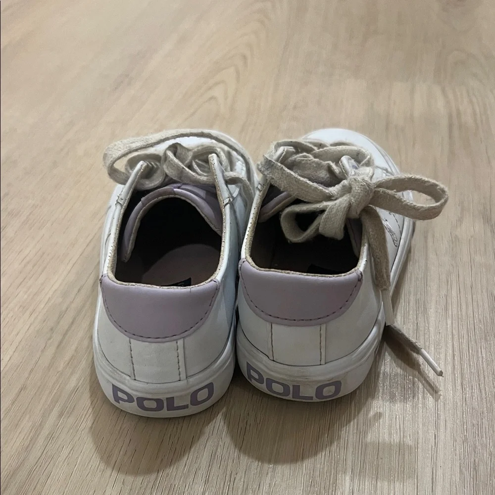 Polo by Ralph Lauren 11 Kids White and Purple Sneakers