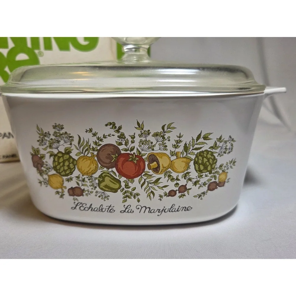 RARE NIB Vintage CorningWare Spice O' Life 3 QT Square Casserole with Lid