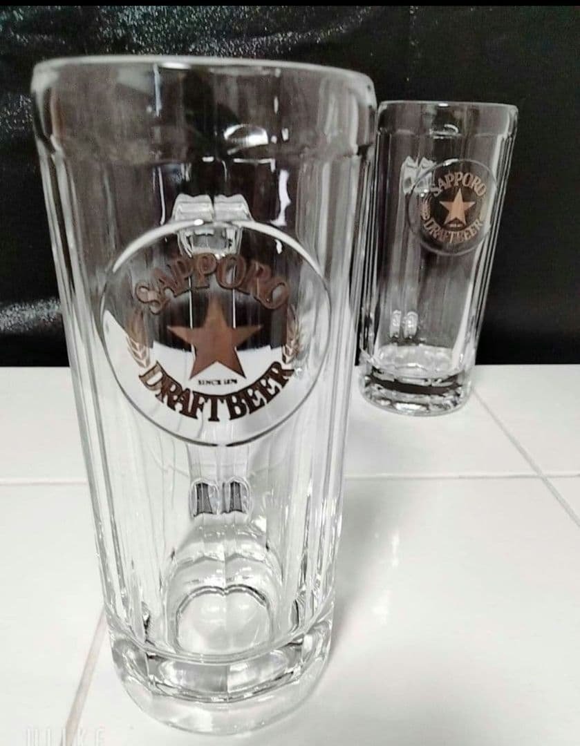 【Rare】SAPPORO Beer Mugs Set of 2 Unused Retro